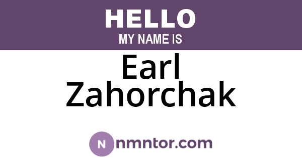 Earl Zahorchak