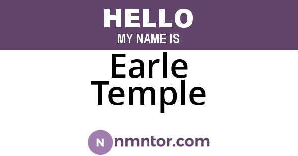 Earle Temple