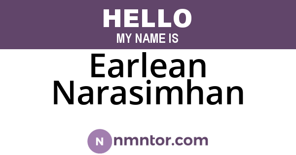 Earlean Narasimhan
