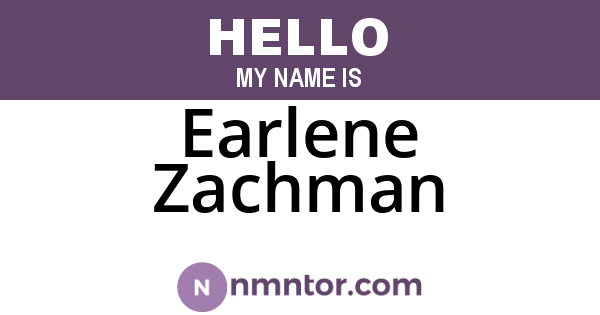 Earlene Zachman