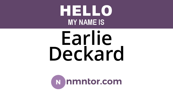 Earlie Deckard