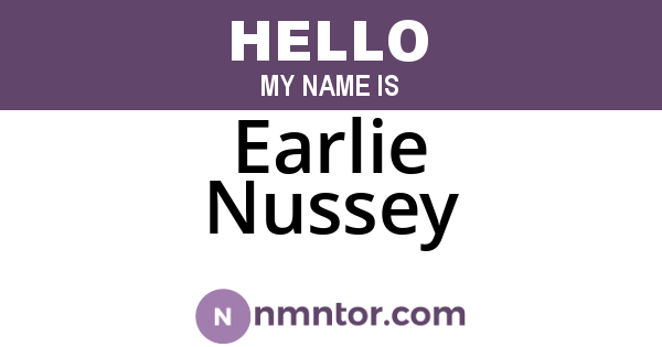 Earlie Nussey