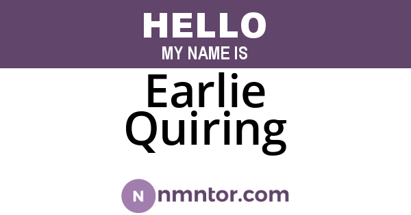 Earlie Quiring