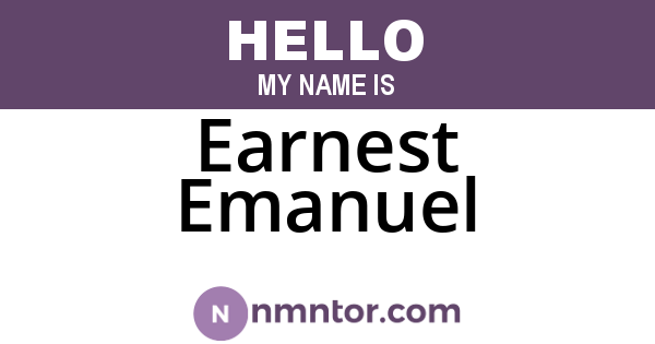 Earnest Emanuel