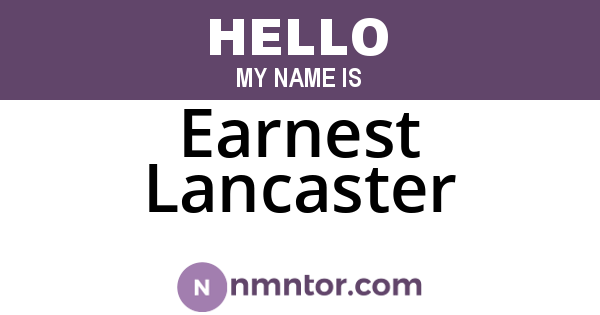 Earnest Lancaster