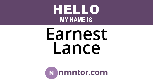 Earnest Lance