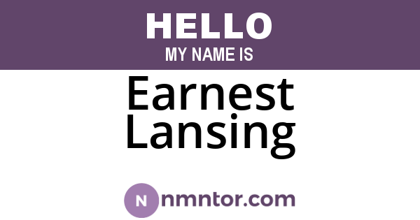 Earnest Lansing