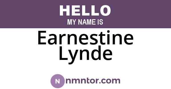 Earnestine Lynde