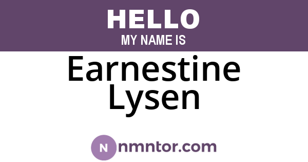 Earnestine Lysen