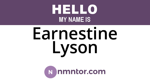 Earnestine Lyson