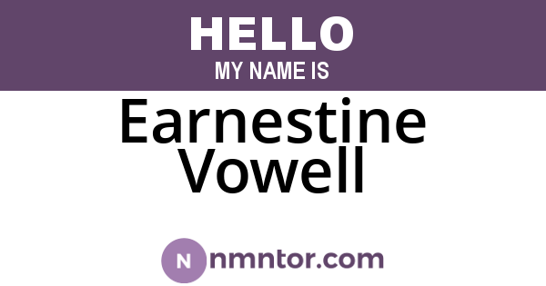 Earnestine Vowell