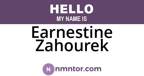 Earnestine Zahourek