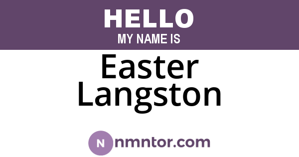 Easter Langston