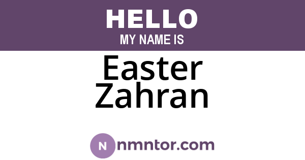 Easter Zahran