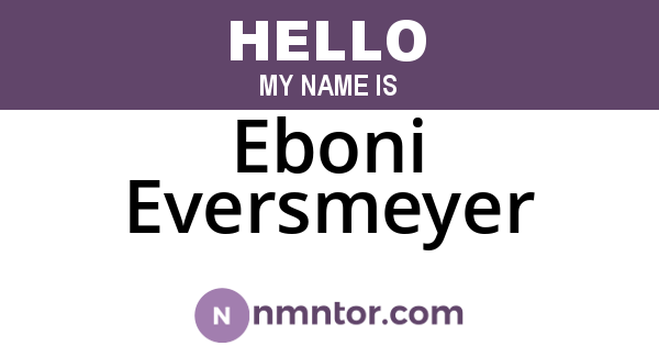 Eboni Eversmeyer