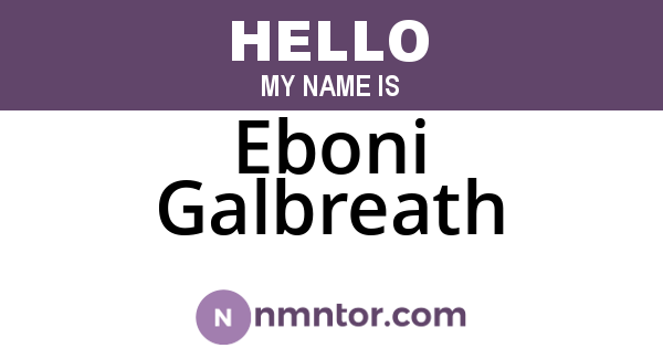 Eboni Galbreath