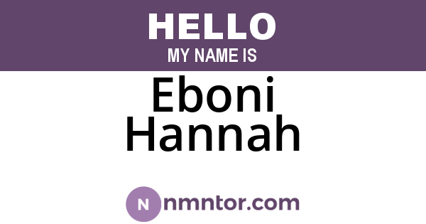 Eboni Hannah