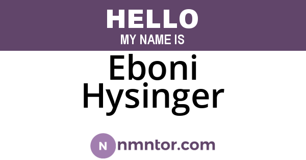 Eboni Hysinger