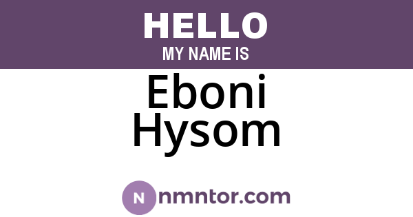 Eboni Hysom