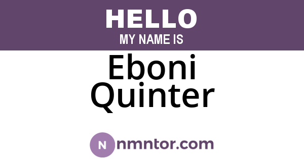 Eboni Quinter