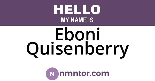 Eboni Quisenberry