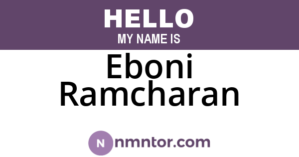 Eboni Ramcharan
