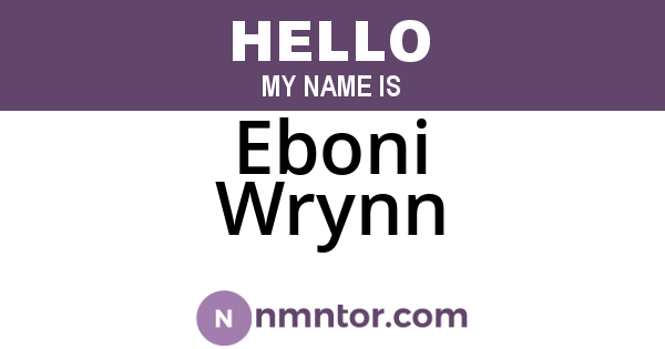 Eboni Wrynn