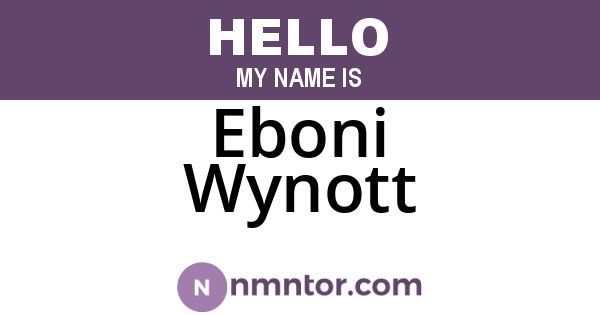 Eboni Wynott