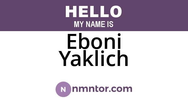 Eboni Yaklich