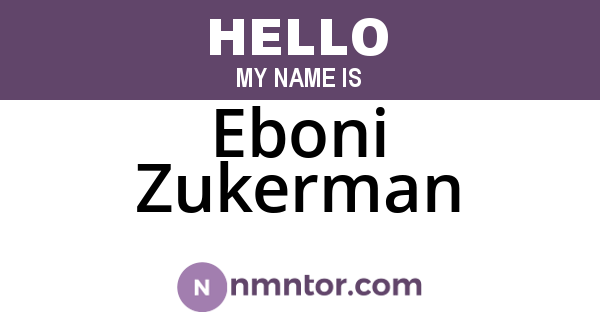 Eboni Zukerman