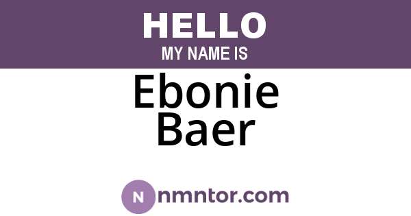 Ebonie Baer