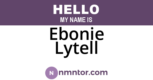 Ebonie Lytell