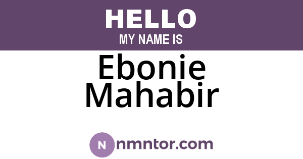 Ebonie Mahabir