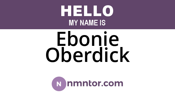 Ebonie Oberdick