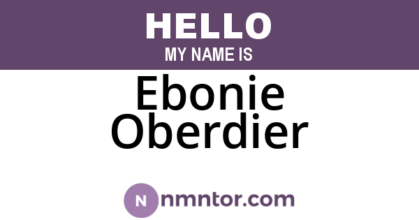Ebonie Oberdier