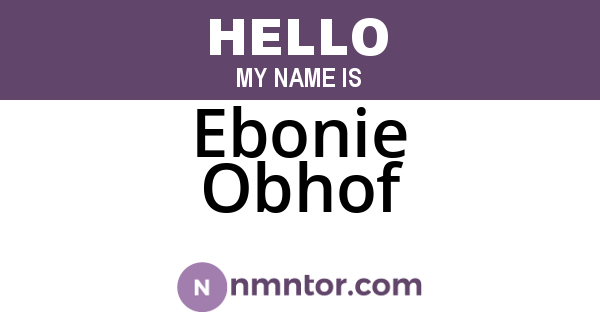 Ebonie Obhof