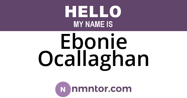 Ebonie Ocallaghan