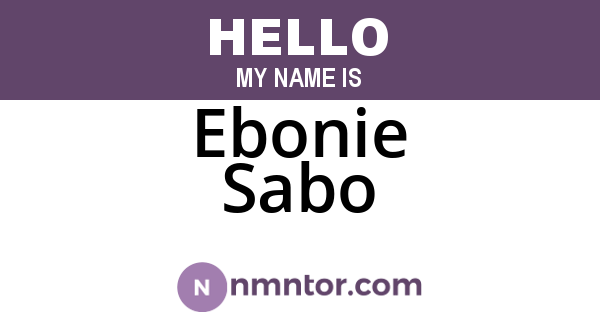 Ebonie Sabo