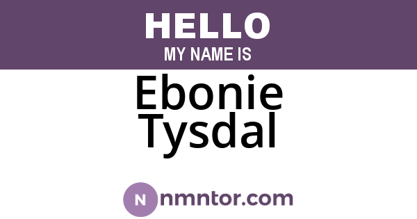 Ebonie Tysdal
