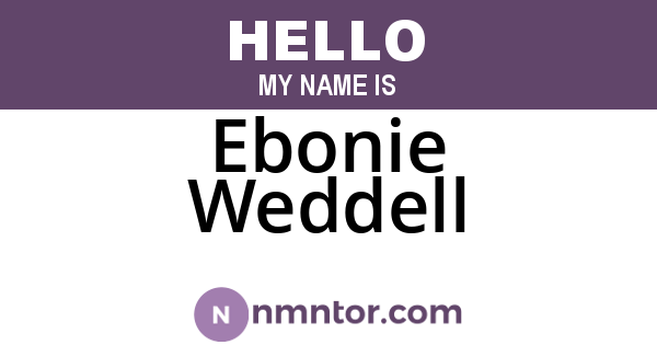 Ebonie Weddell