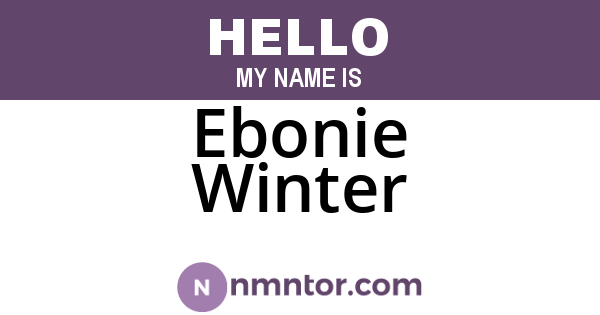 Ebonie Winter