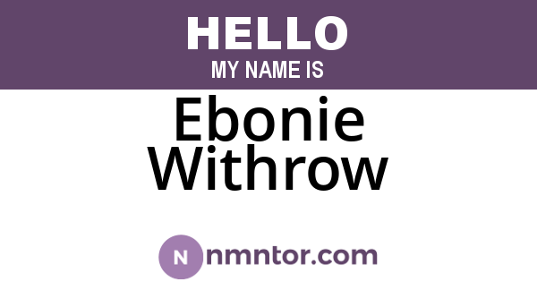 Ebonie Withrow