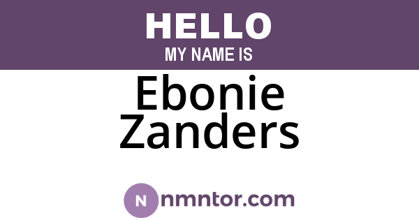 Ebonie Zanders