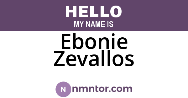 Ebonie Zevallos