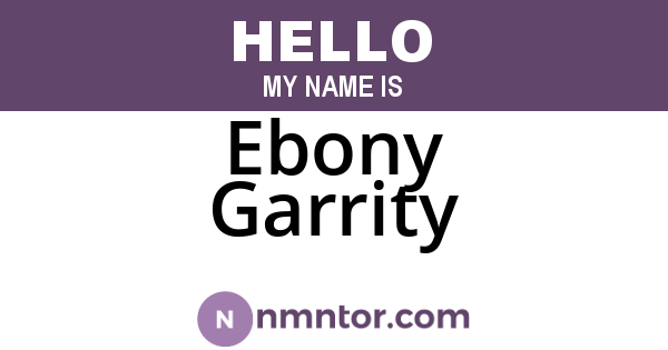 Ebony Garrity