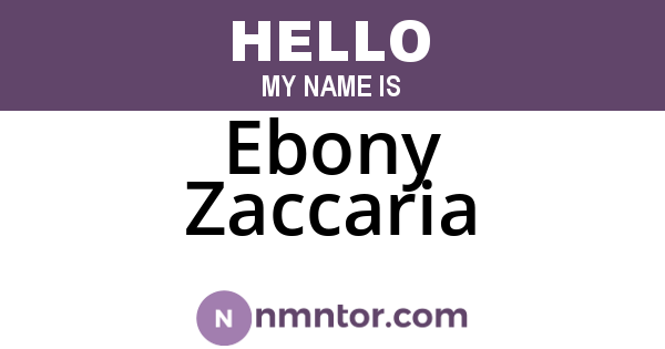 Ebony Zaccaria