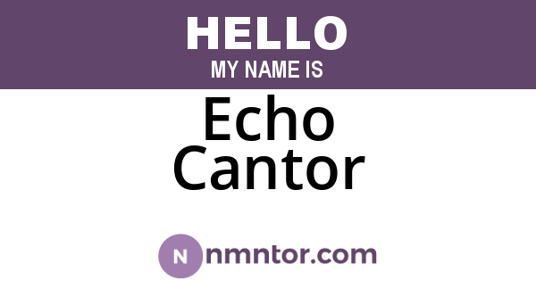 Echo Cantor