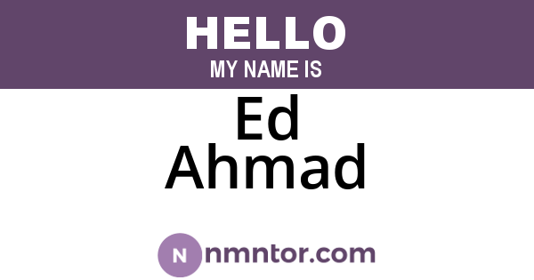 Ed Ahmad