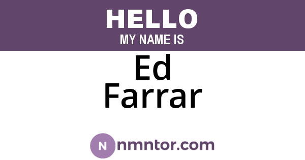 Ed Farrar