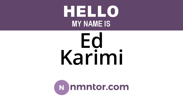 Ed Karimi